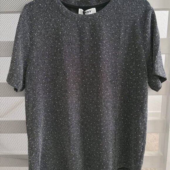 Brand new DKNY bling top shining shot sleeve shirt size Xl lady t shirt - Picture 9 of 9